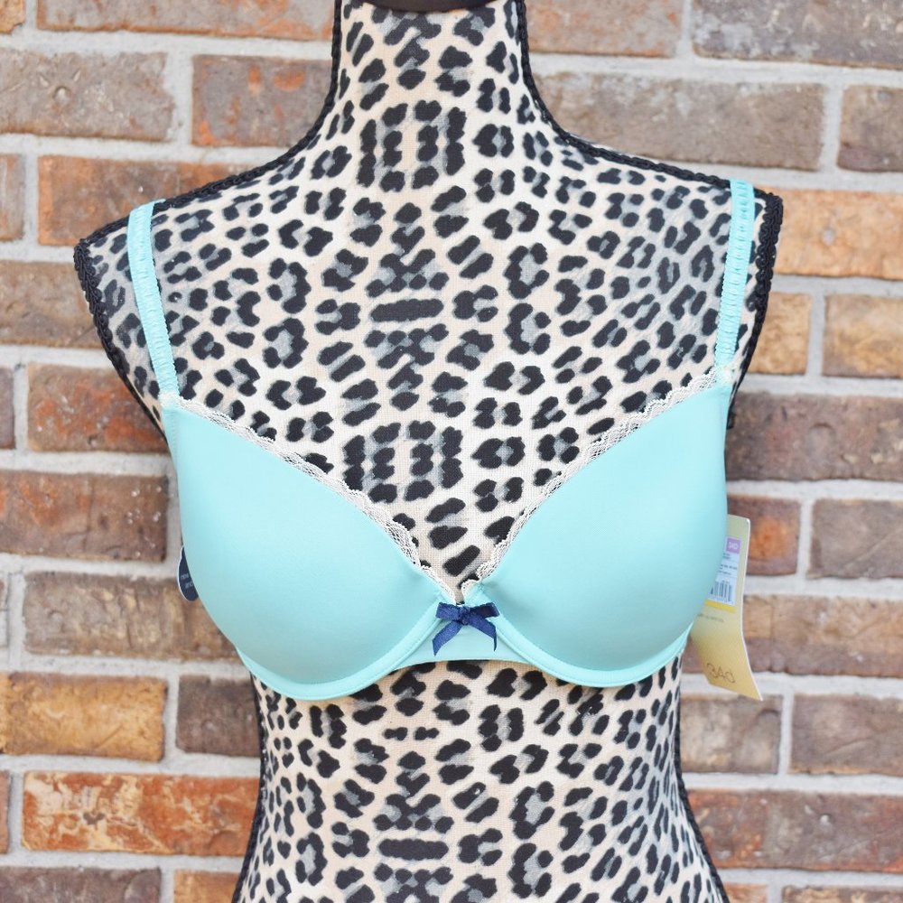 NWT Gilligan & O'Malley 34D Push-Up Demi Aqua